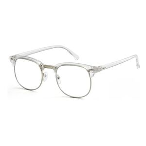 Blue Light Blocking Semi Rimless Non-Prescription Eyeglasses Silver